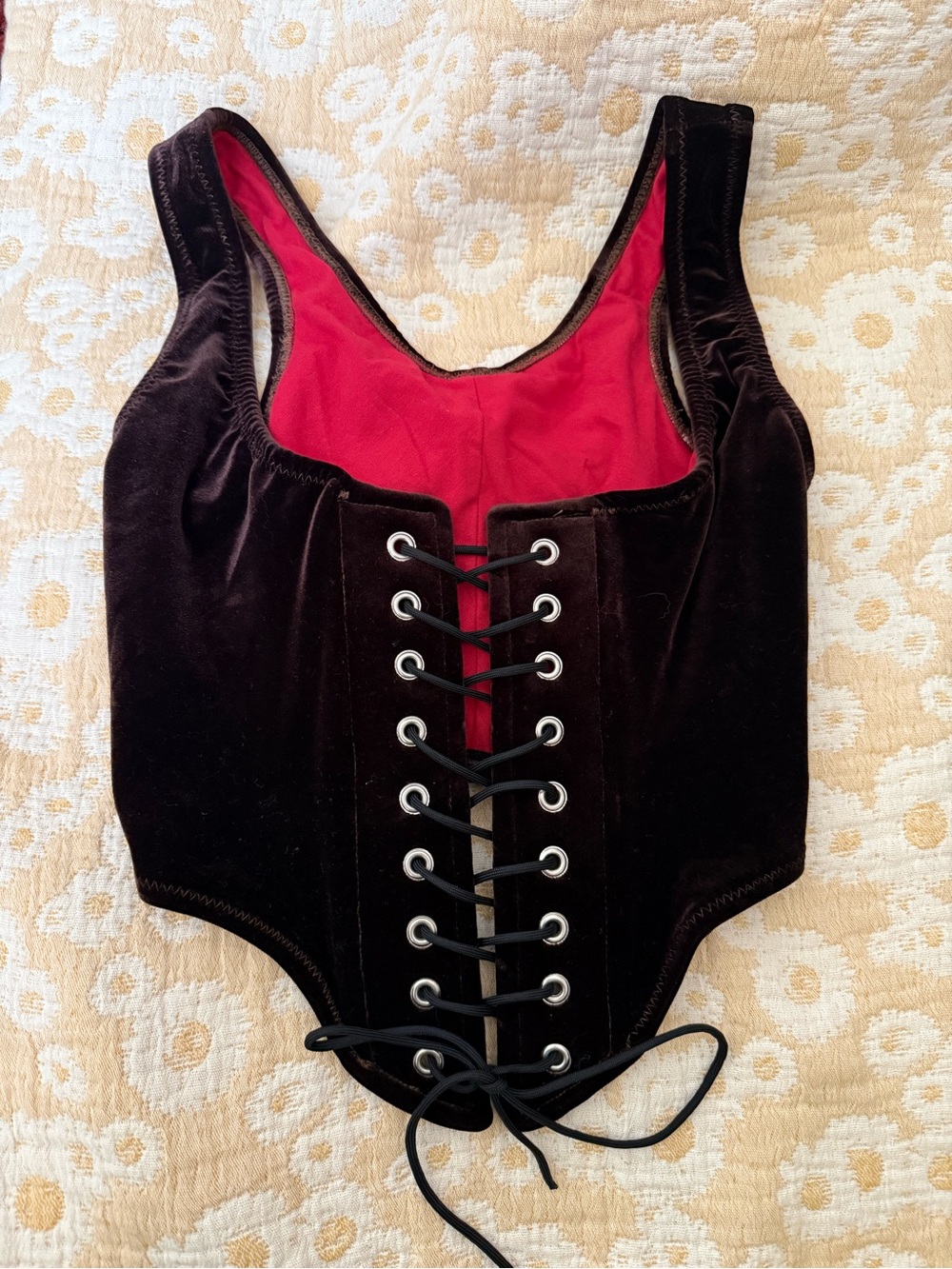 Renaissance Corset - Deep Brown Velvet